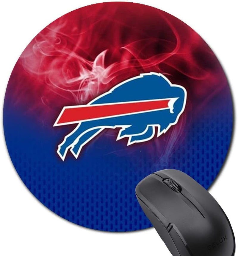 ZYJTEK Sports Round Mouse Pad,Red Blue Design Non-Slip Rubber Base Mousepad for Computers Laptop Desk,Gaming Mouse Mat for Football Fans - Image 2